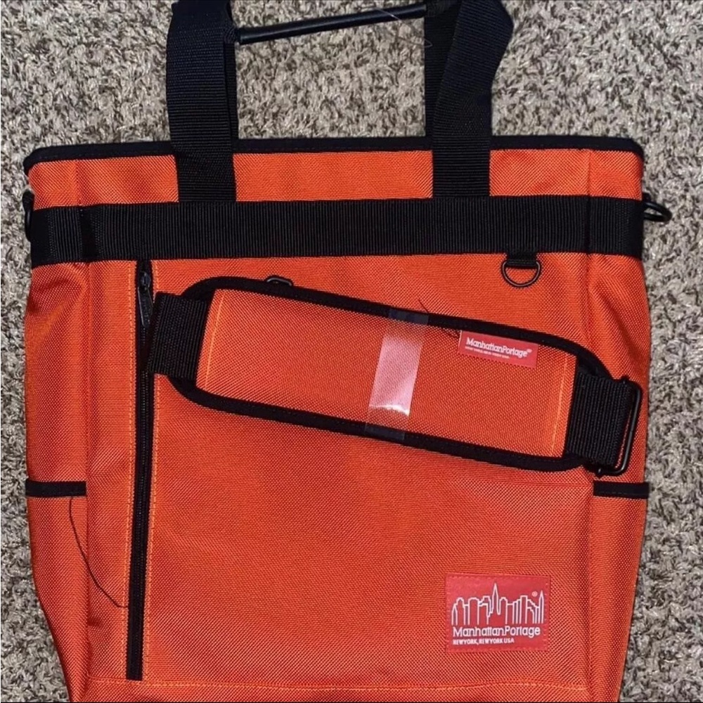 NWOT Manhattan Portage Red Large Tote Handle Crossbody Bag